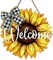 Summer Door Sign Sunflower Welcome Door Hanger Vintage Door Sign Front for Door Decoration Wreaths Decorations Door Hanging Farmhouse Porch Wall Outdoor 12"x12"